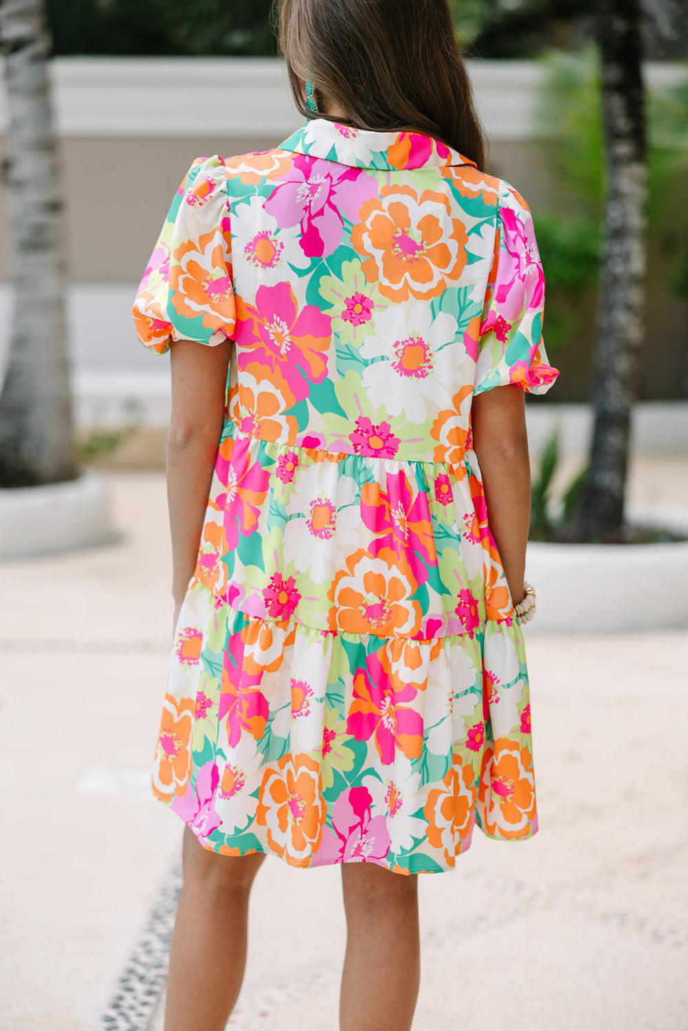 Women Floral Babydoll Dress Puff Sleeves | Jeanne