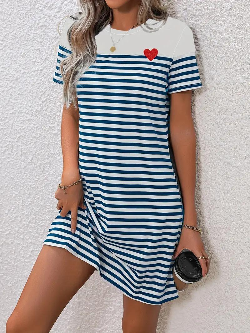 Women Classic Striped T-Shirt Dress | Opal