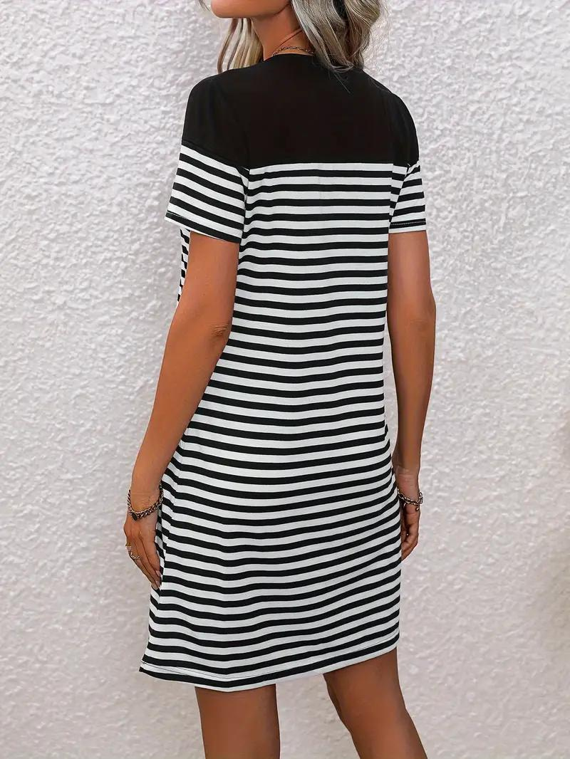 Women Classic Striped T-Shirt Dress | Opal