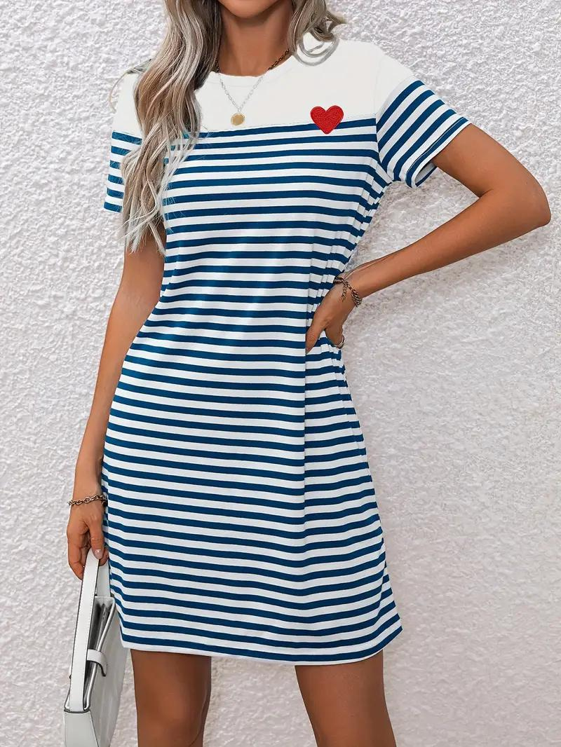 Women Classic Striped T-Shirt Dress | Opal
