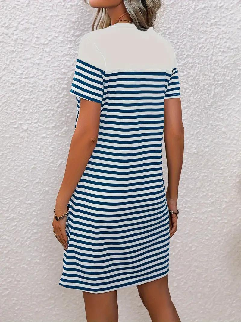 Women Classic Striped T-Shirt Dress | Opal