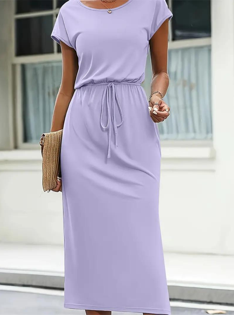 Women Drawstring Waist Midi Dress | Sophia