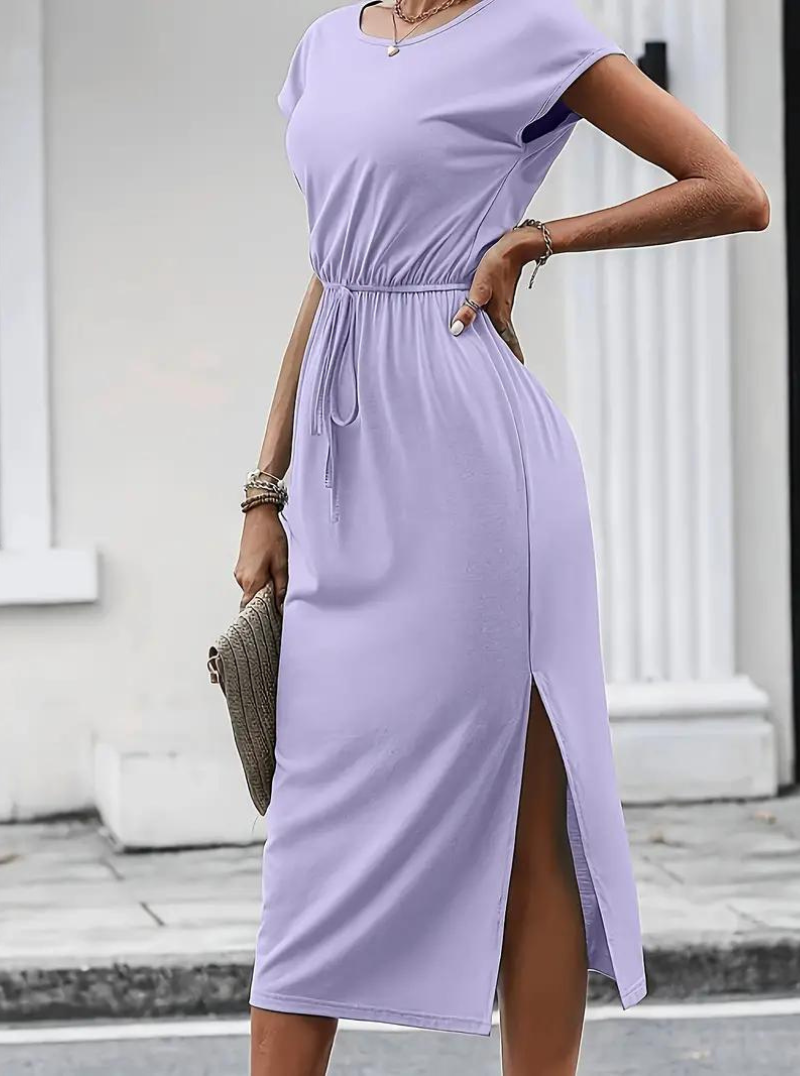 Women Drawstring Waist Midi Dress | Sophia