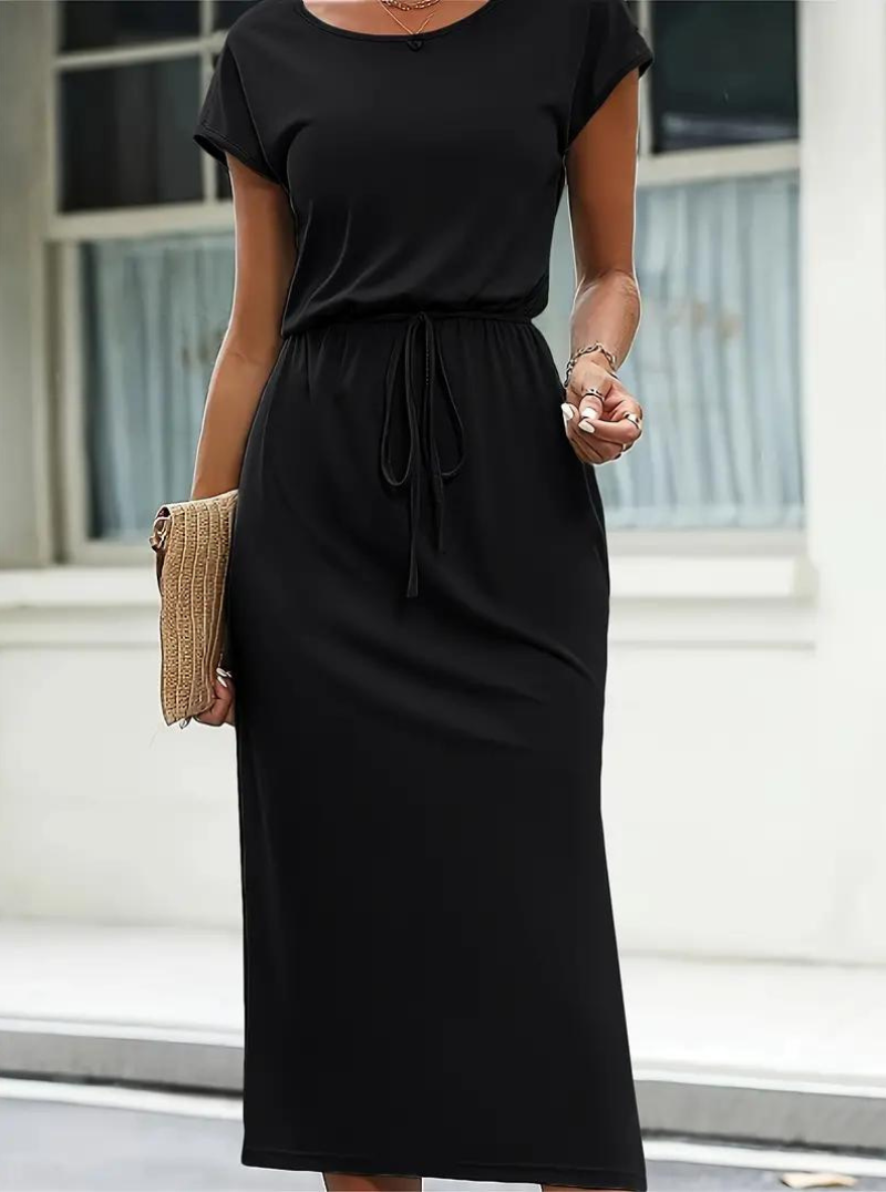 Women Drawstring Waist Midi Dress | Sophia