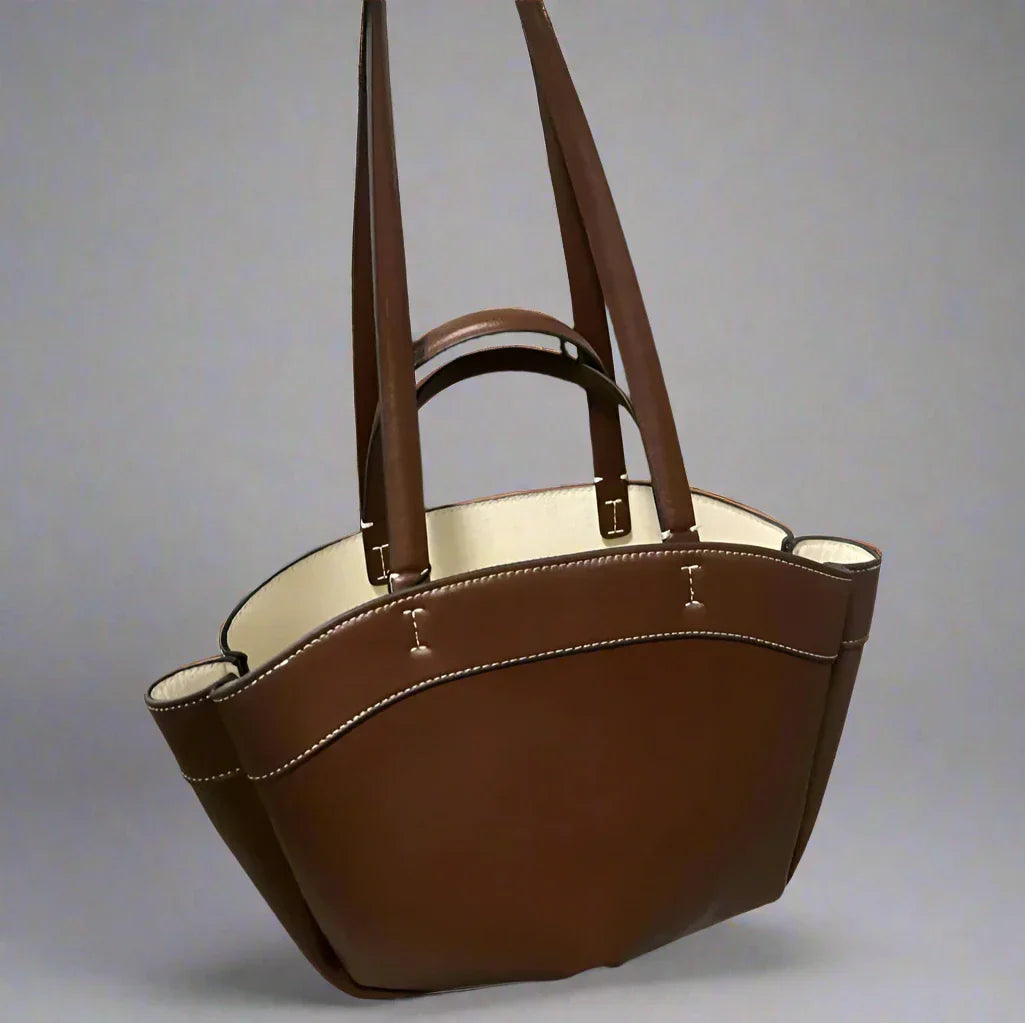 Women Casual Vegan Leather Basket Tote | Rumi