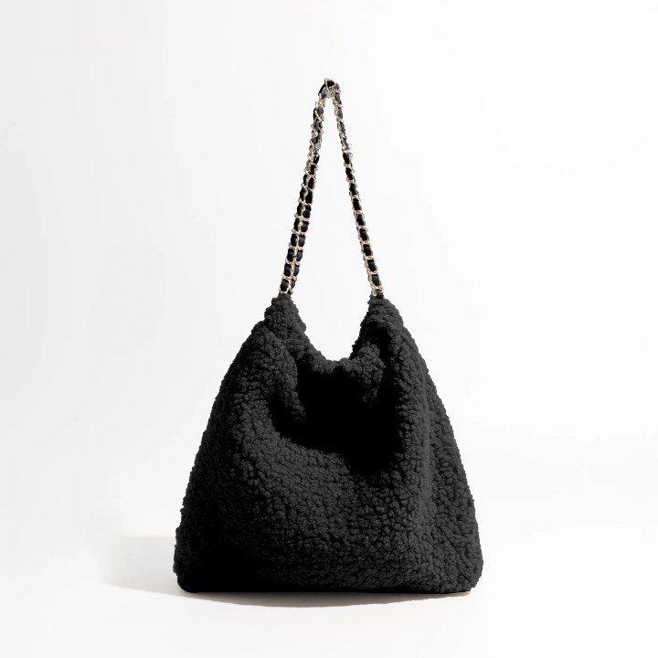 Women Faux Teddybear Lambs Fur Hobo Bag | Dasia