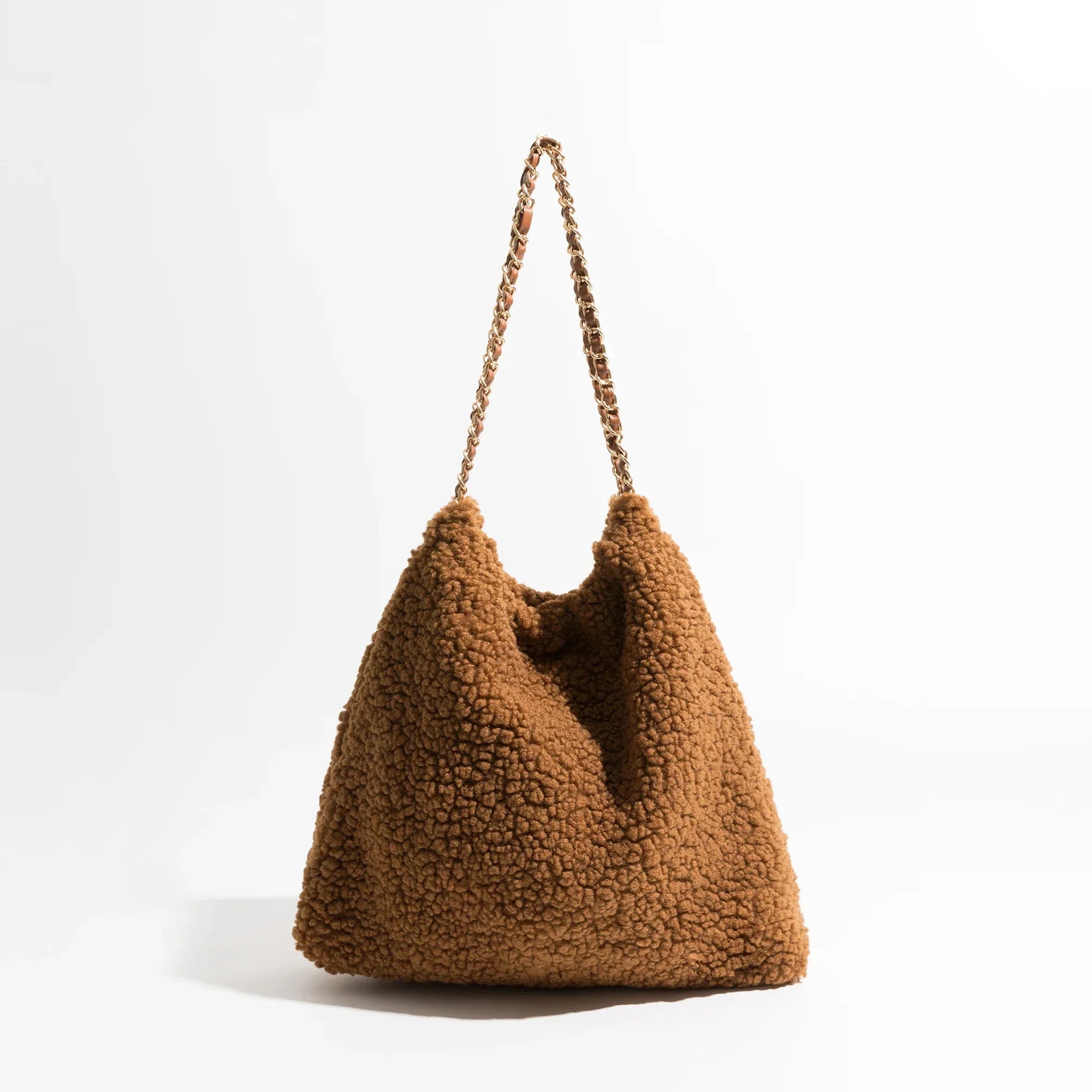 Women Faux Teddybear Lambs Fur Hobo Bag | Dasia