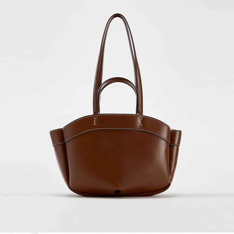 Women Casual Vegan Leather Basket Tote | Rumi