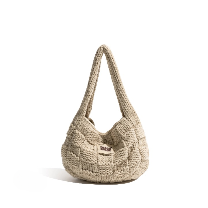 Women Checks Knit Mini Hobo Bag | Charlotte