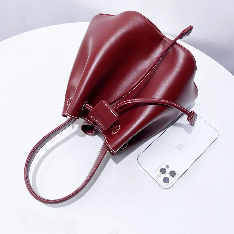Women Ruched Drawstring Mini Bucket Bags | Cynthia