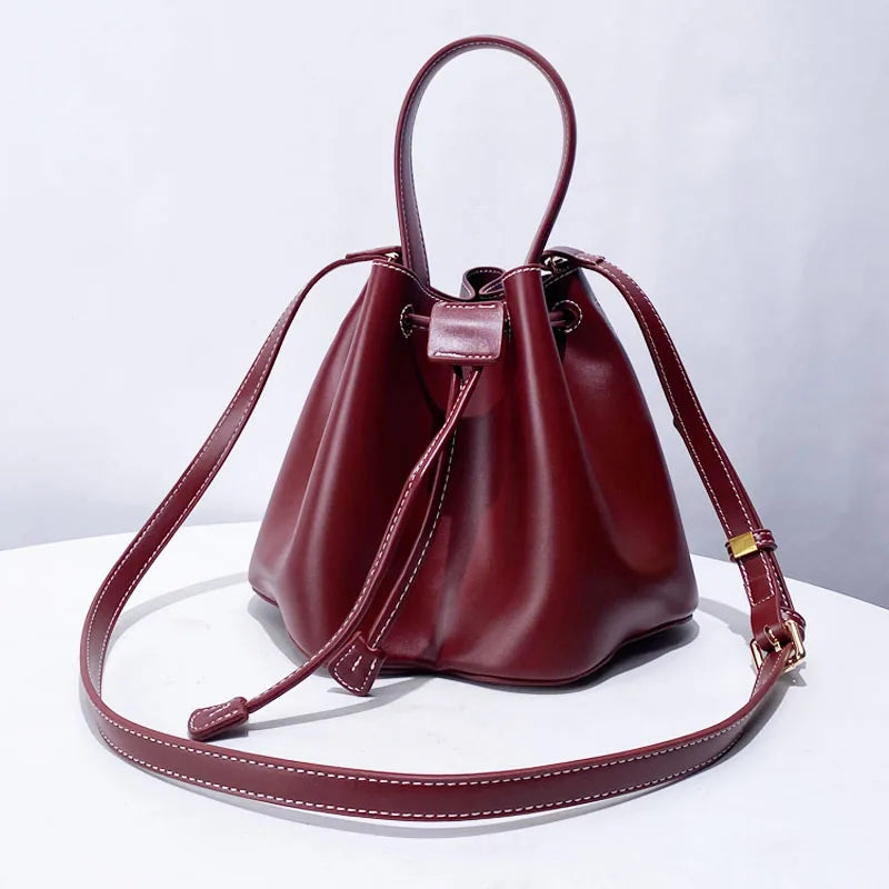 Women Ruched Drawstring Mini Bucket Bags | Cynthia