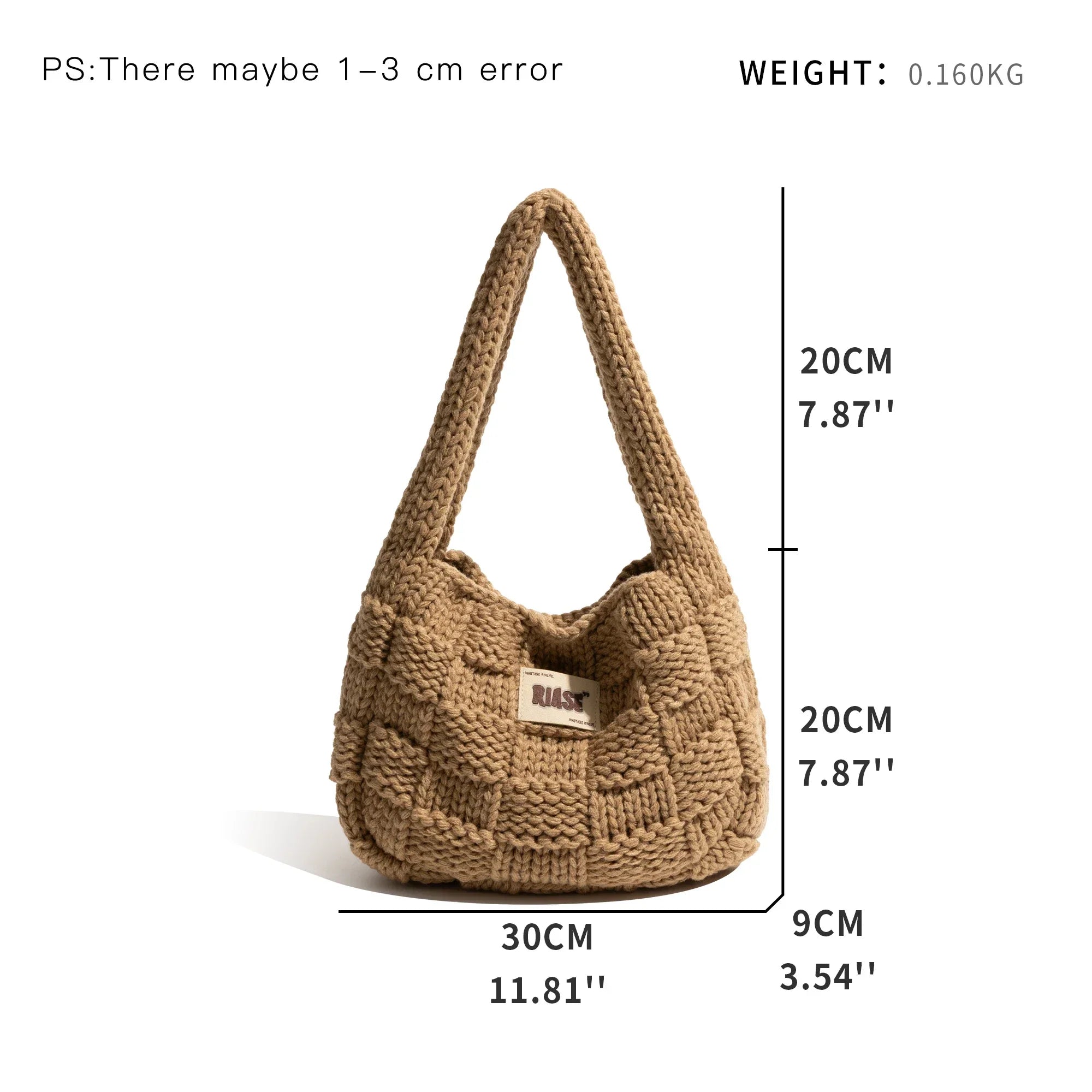 Women Checks Knit Mini Hobo Bag | Charlotte