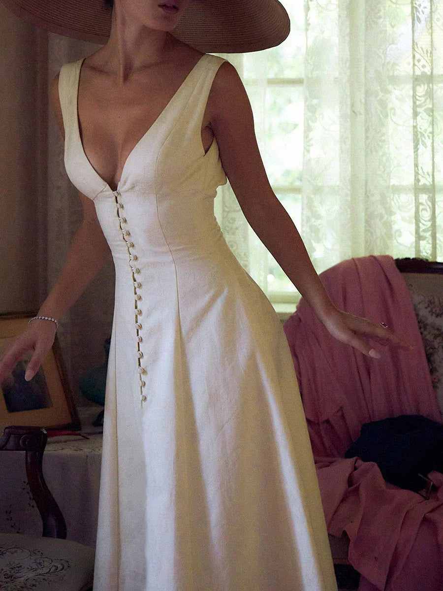 Women Vintage-Inspired Button-Down Midi Dress | Serena