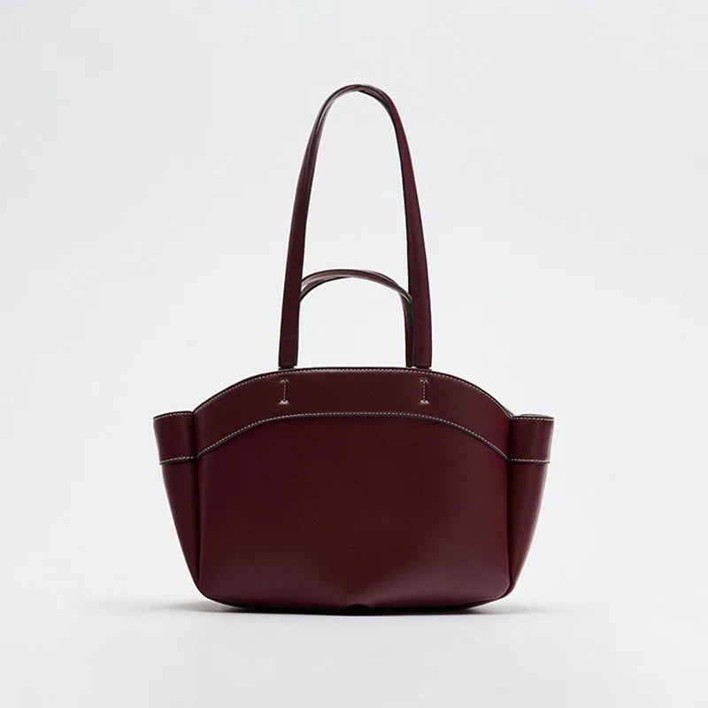 Women Casual Vegan Leather Basket Tote | Rumi