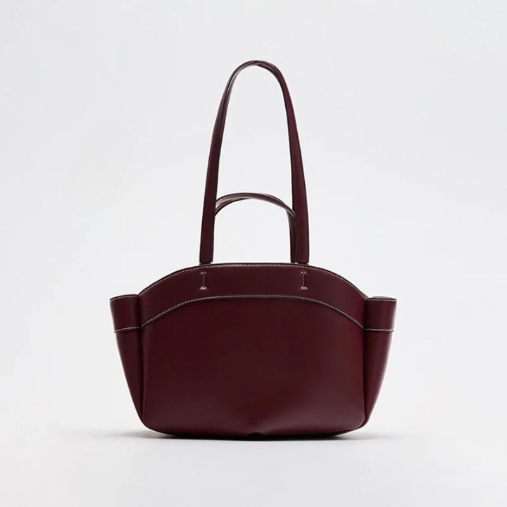 Women Casual Vegan Leather Basket Tote | Rumi