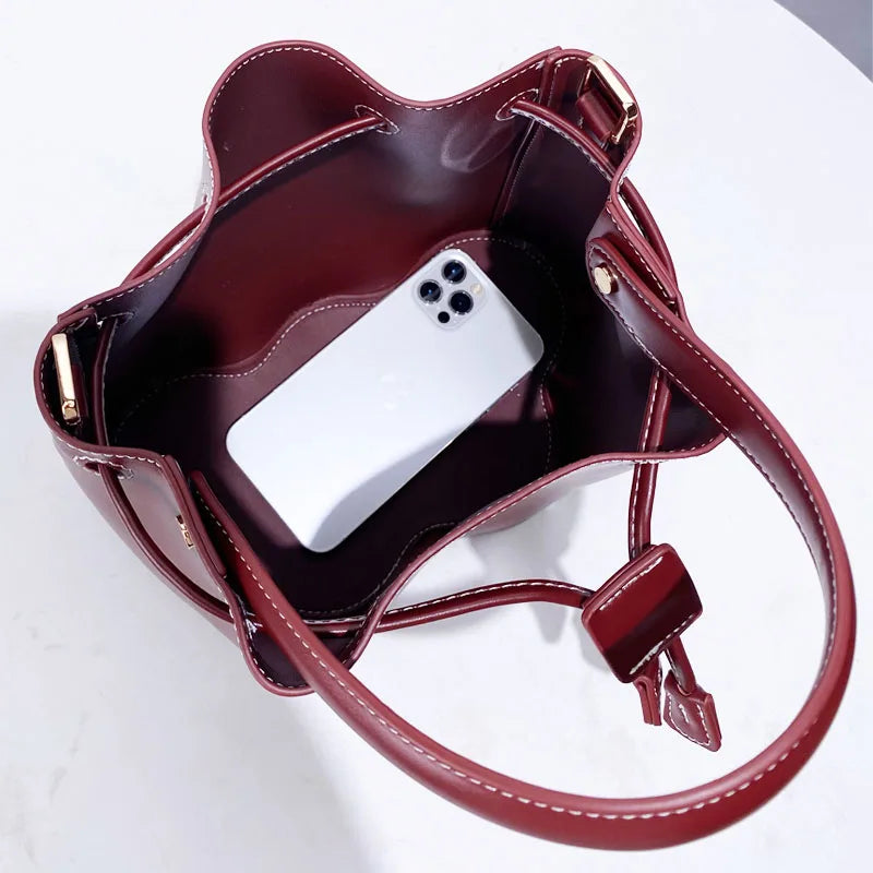 Women Ruched Drawstring Mini Bucket Bags | Cynthia