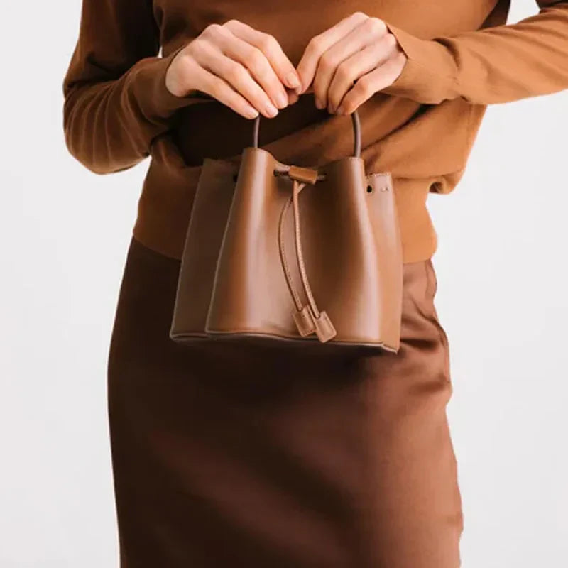 Women Ruched Drawstring Mini Bucket Bags | Cynthia