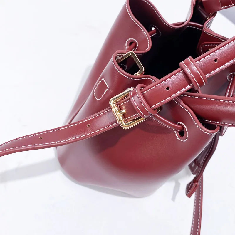 Women Ruched Drawstring Mini Bucket Bags | Cynthia