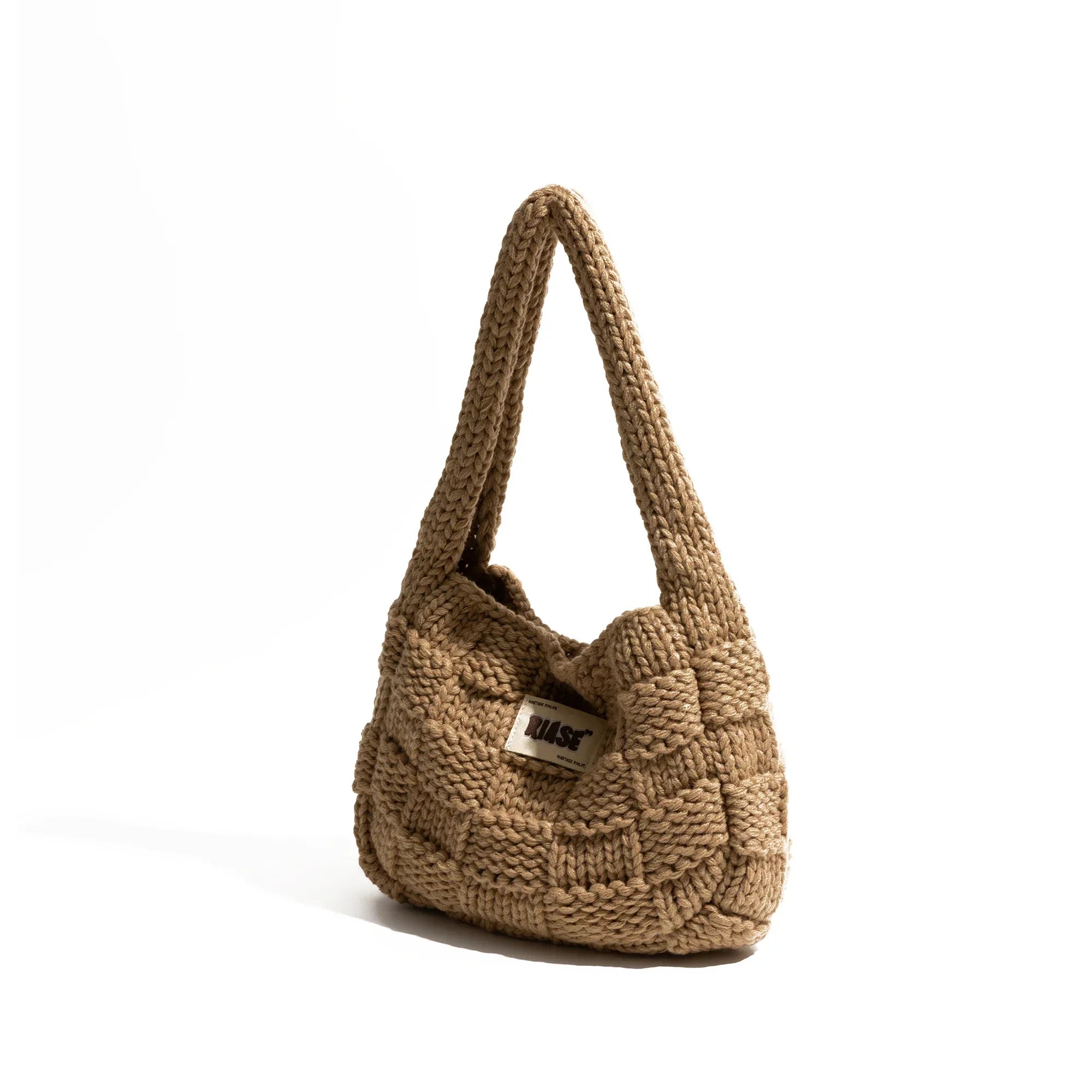 Women Checks Knit Mini Hobo Bag | Charlotte