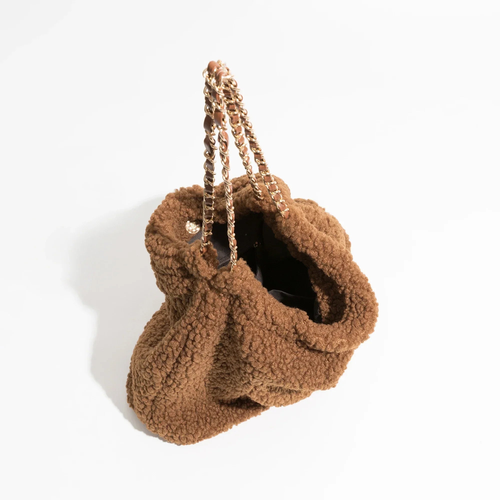 Women Faux Teddybear Lambs Fur Hobo Bag | Dasia