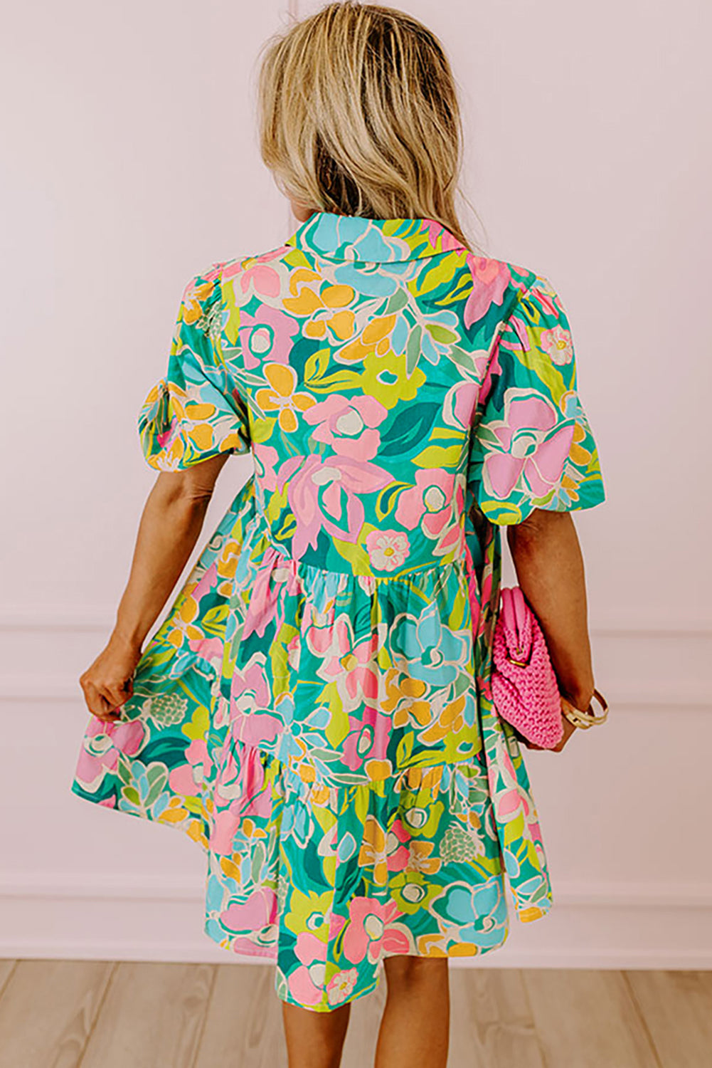 Women Floral Babydoll Dress Puff Sleeves | Jeanne