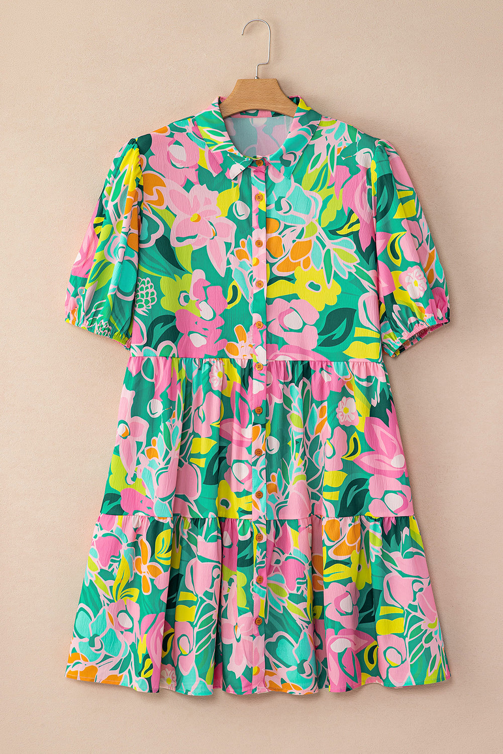 Women Floral Babydoll Dress Puff Sleeves | Jeanne