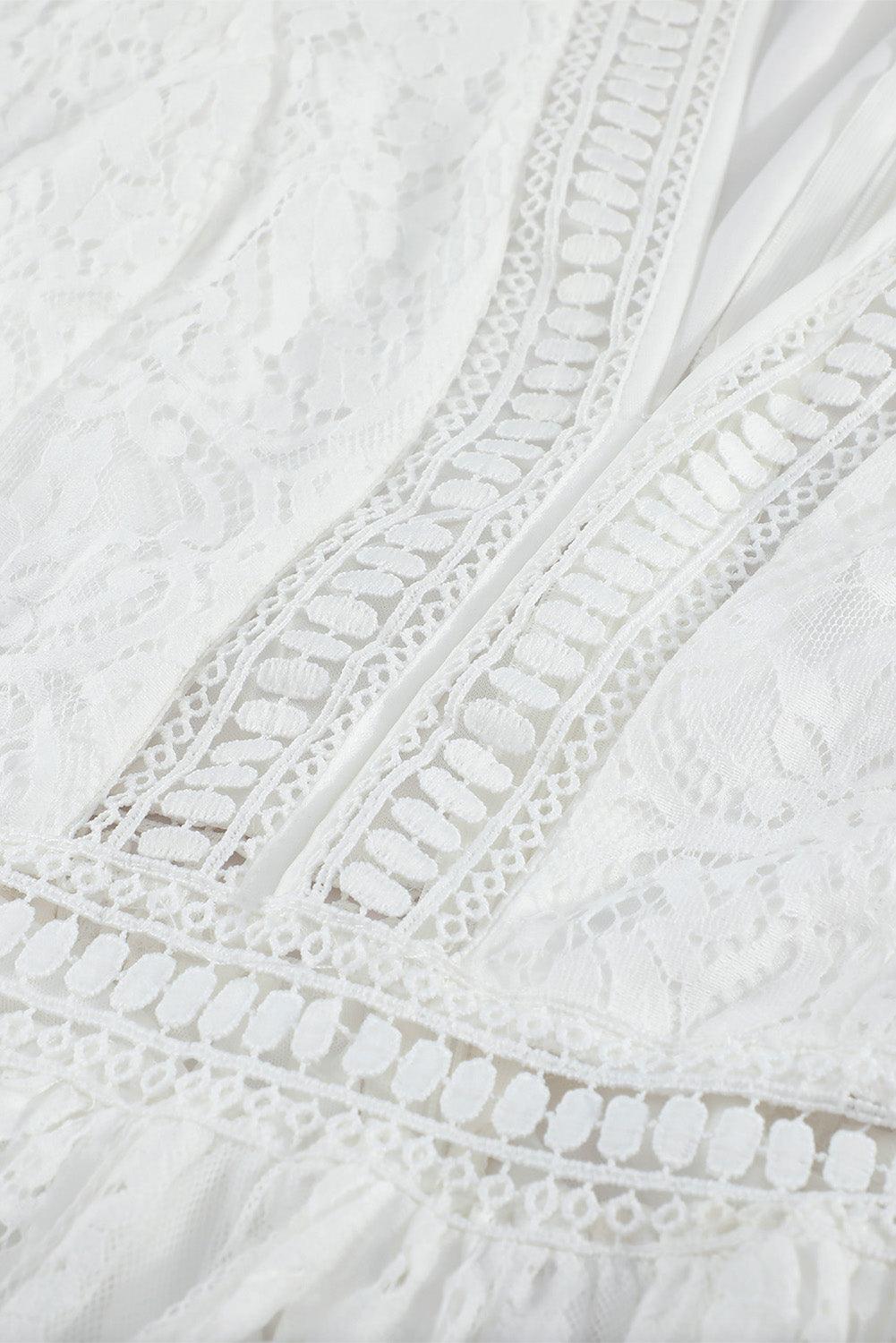 Women Elegant Royal Lace Maxi Dress with V-Neckline | Keana