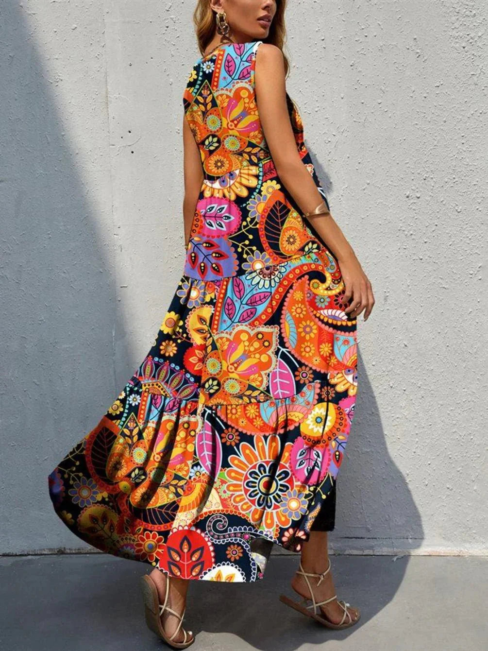 Women Bohemian Inspired Floral Maxi Dress | Katie