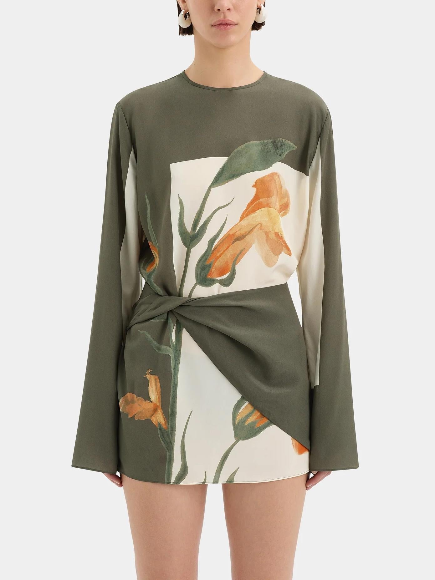 Woman Twist Front Floral Mini Dress | Darielyn