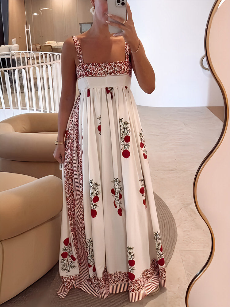 Women Floral Square Neck Maxi Dress | Stella