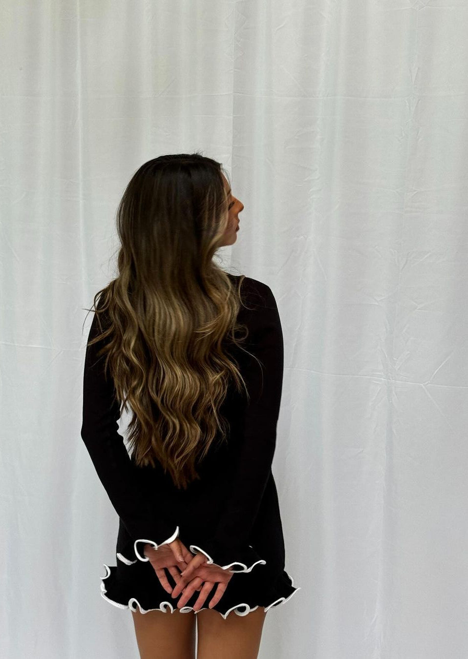 Women Elegant Long Sleeve Mini Dress | Nyaira
