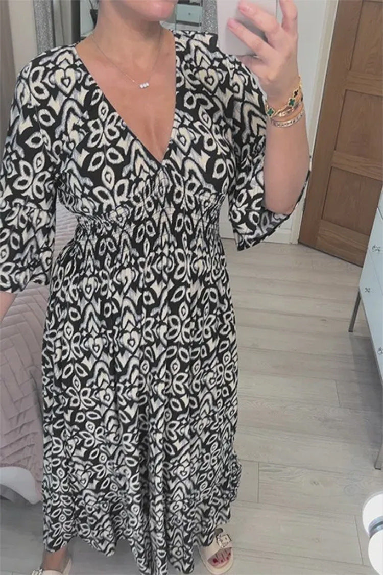 Women Boho Print Maxi Dress | Janella