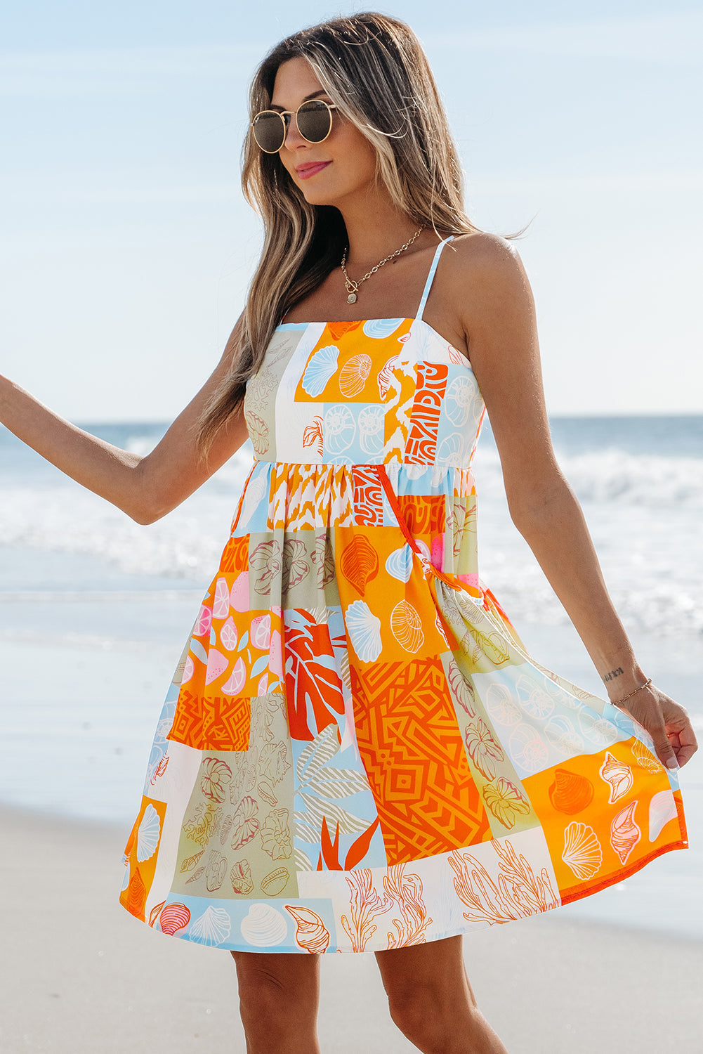 Women Patchwork Sundress | Adirae
