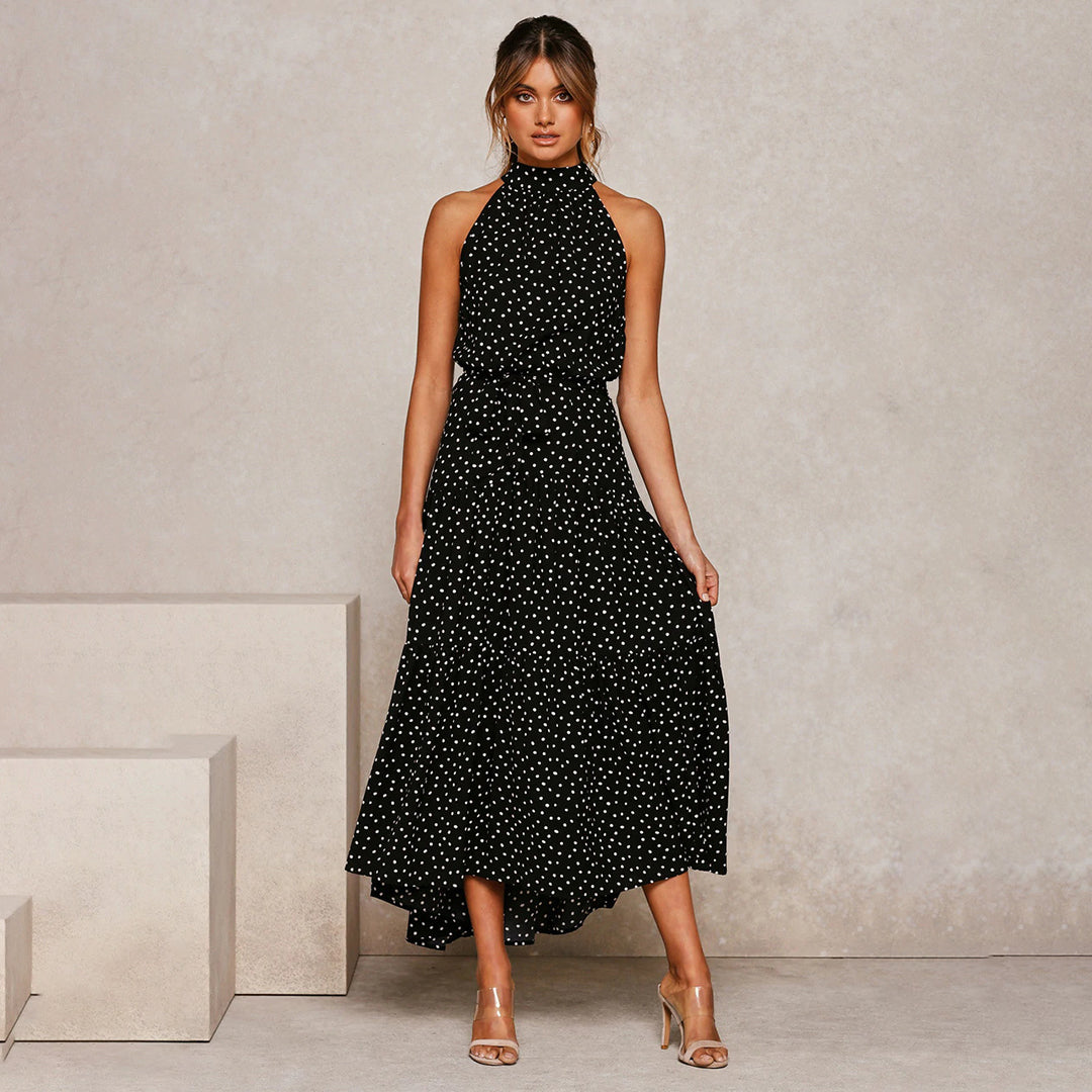 Women Polka Dot Halter Dress | Selena