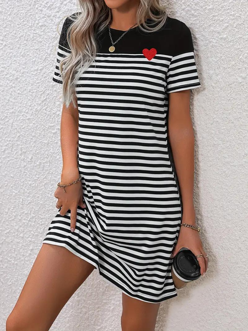 Women Classic Striped T-Shirt Dress | Opal