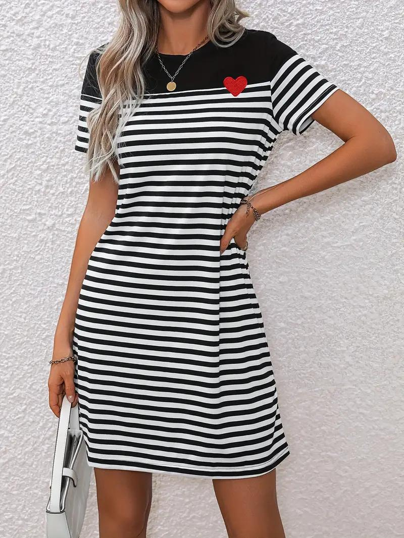 Women Classic Striped T-Shirt Dress | Opal