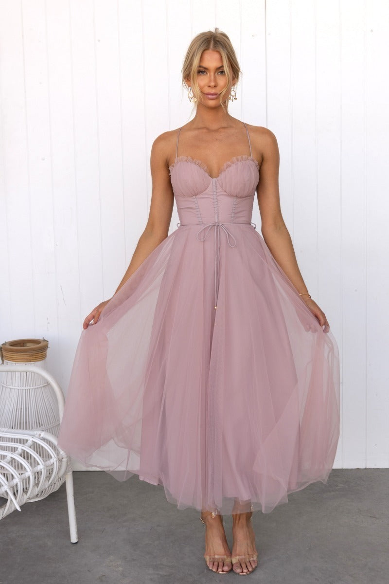 Women Romantic Tulle Midi Dress | Amélie
