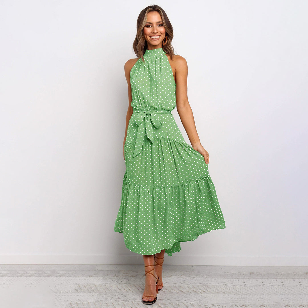 Women Polka Dot Halter Dress | Selena