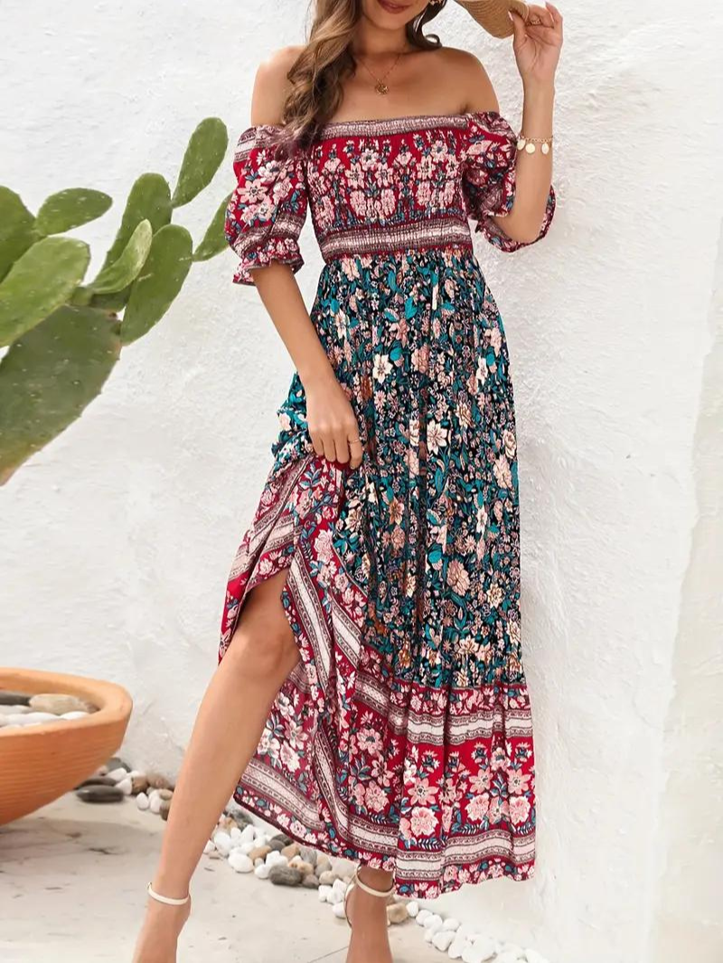Women Floral Bohemian Maxi Dress | Poppy