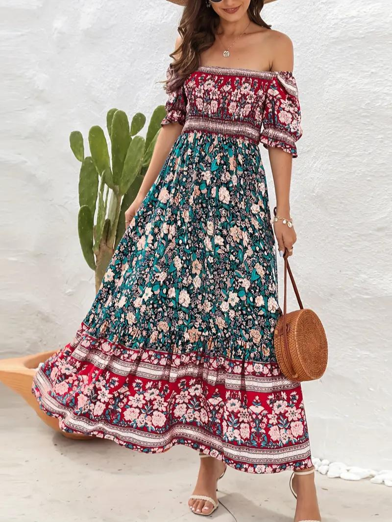 Women Floral Bohemian Maxi Dress | Poppy
