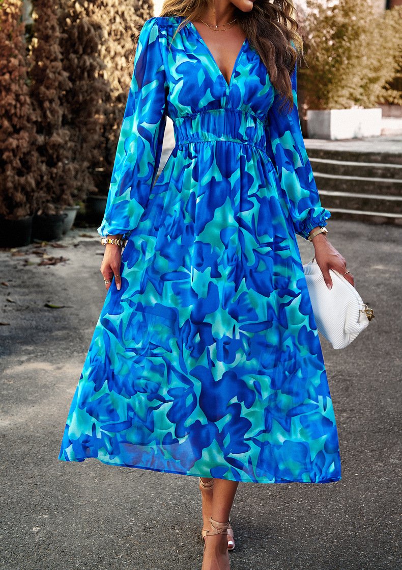 Women Floral Maxi Dress with Long Sleeves | Kyla