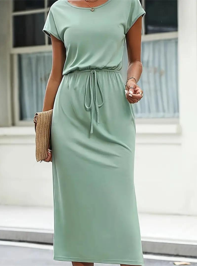 Women Drawstring Waist Midi Dress | Sophia