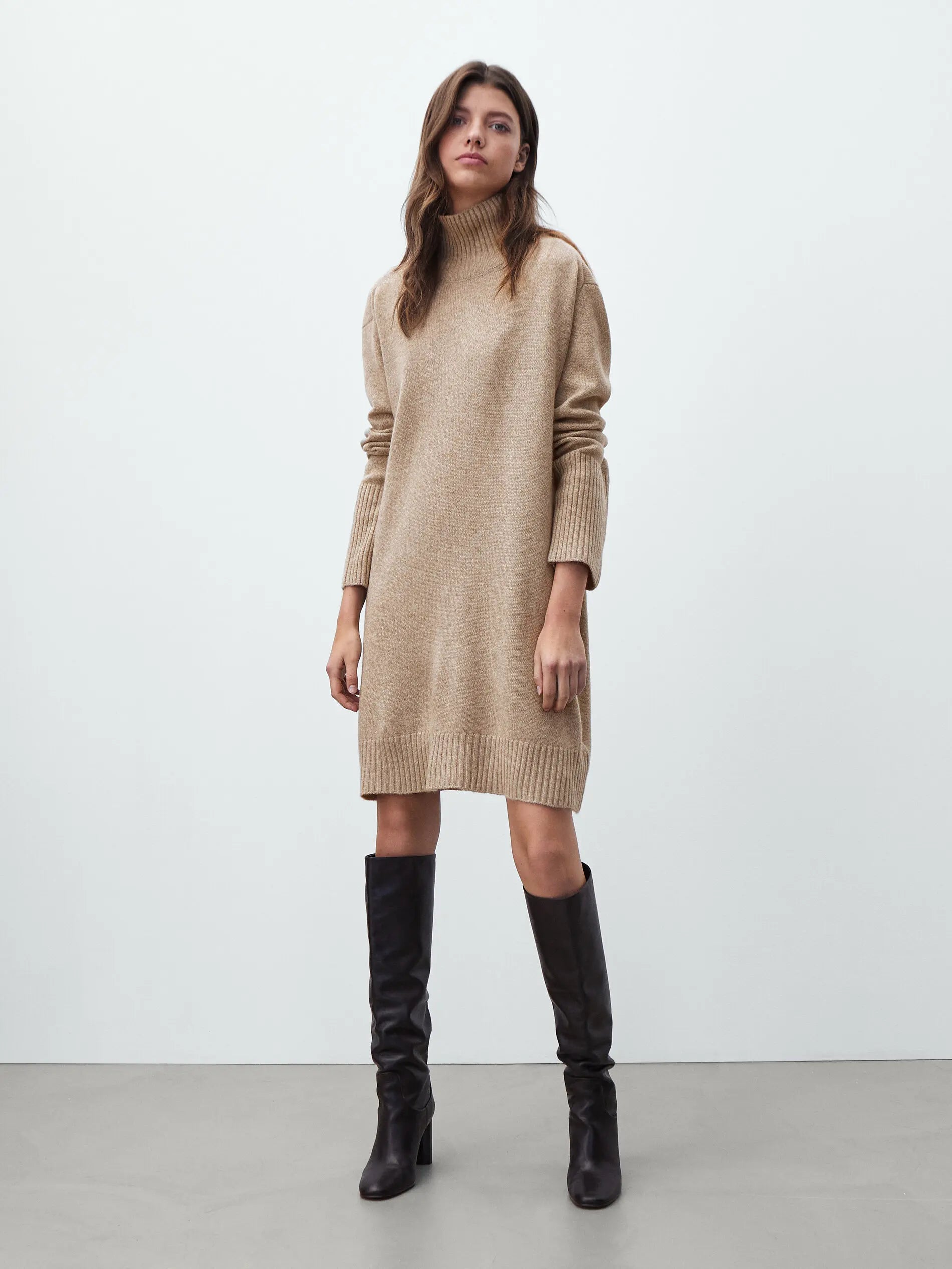 Women Oversized Turtleneck Sweater Dress | Fayetta