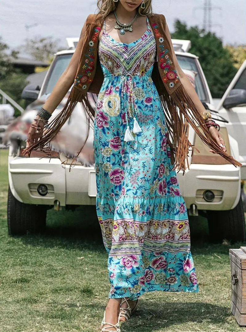 Women Bohemian Floral Maxi Dress | Olivia