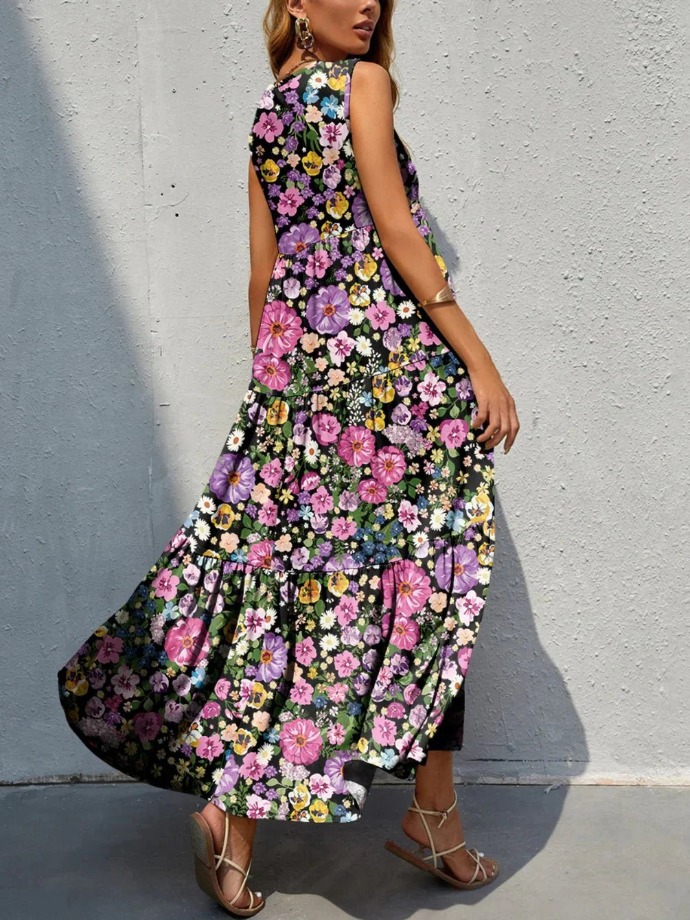 Women Bohemian Inspired Floral Maxi Dress | Katie