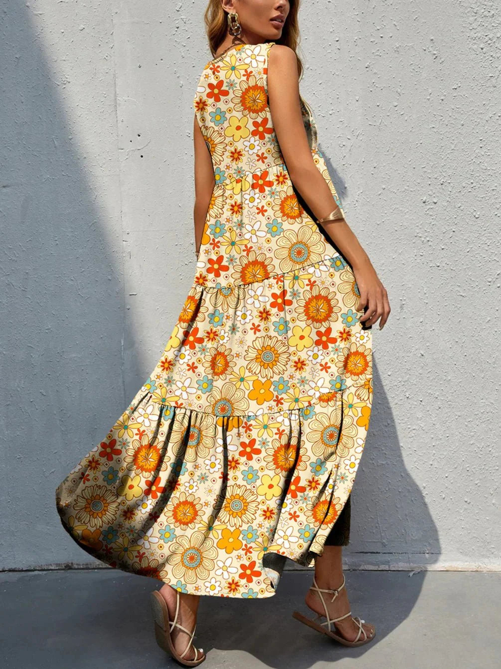 Women Bohemian Inspired Floral Maxi Dress | Katie
