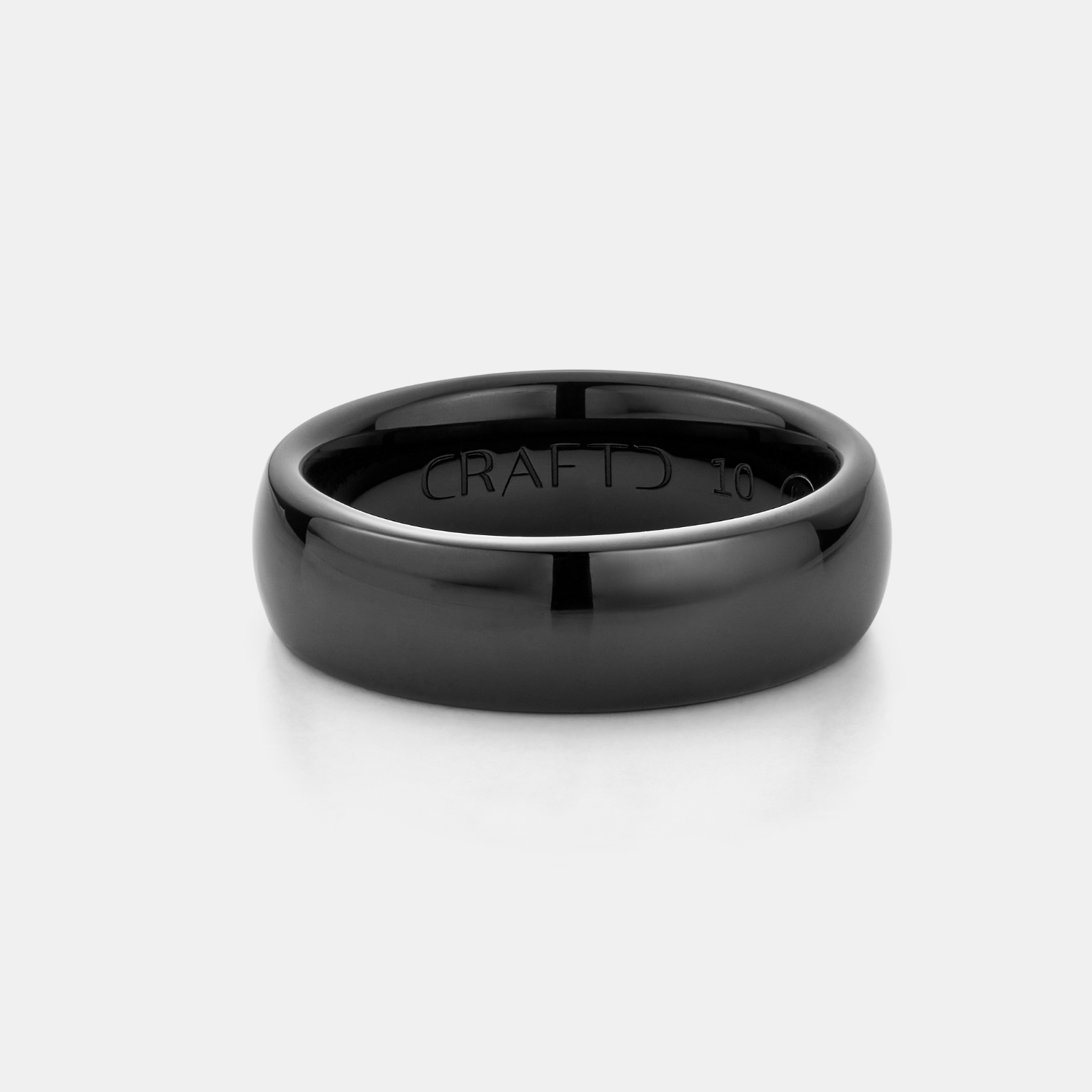 Rounded Wedding Ring (Black) 8mm