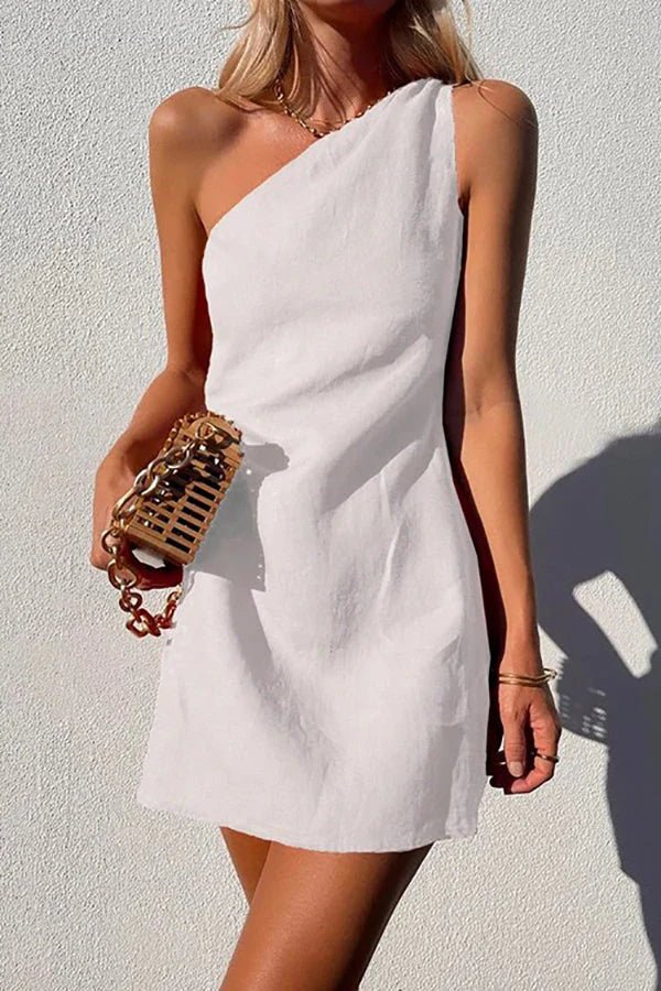 Women One Shoulder Mini Dress | Selena