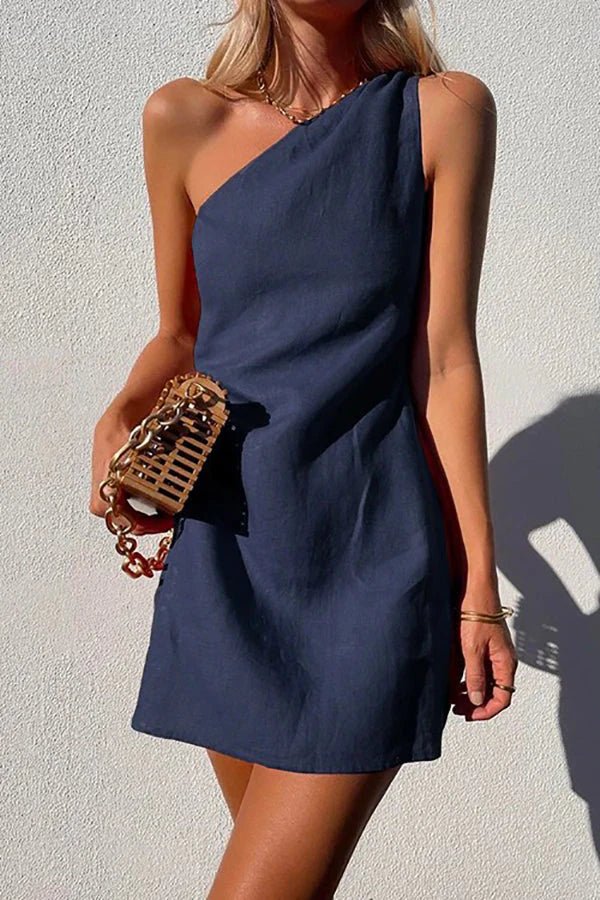 Women One Shoulder Mini Dress | Selena